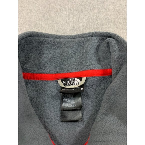 The North Face 1/4 Zip Fleece Pullover Shirt (Men's‎ Medium) Gray/Red - Picture 3 of 12
